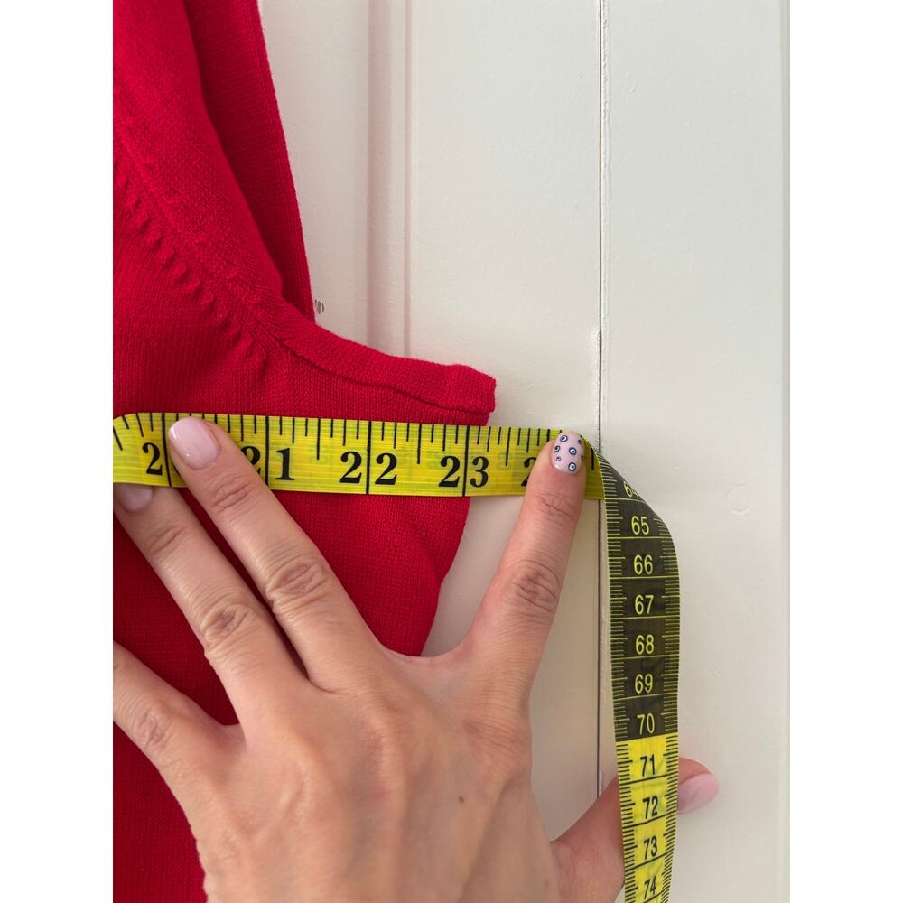 Lands’ End Women’s 1X Red Button Front Cardigan Sweater Cotton Blend Plus Size - Picture 6 of 9